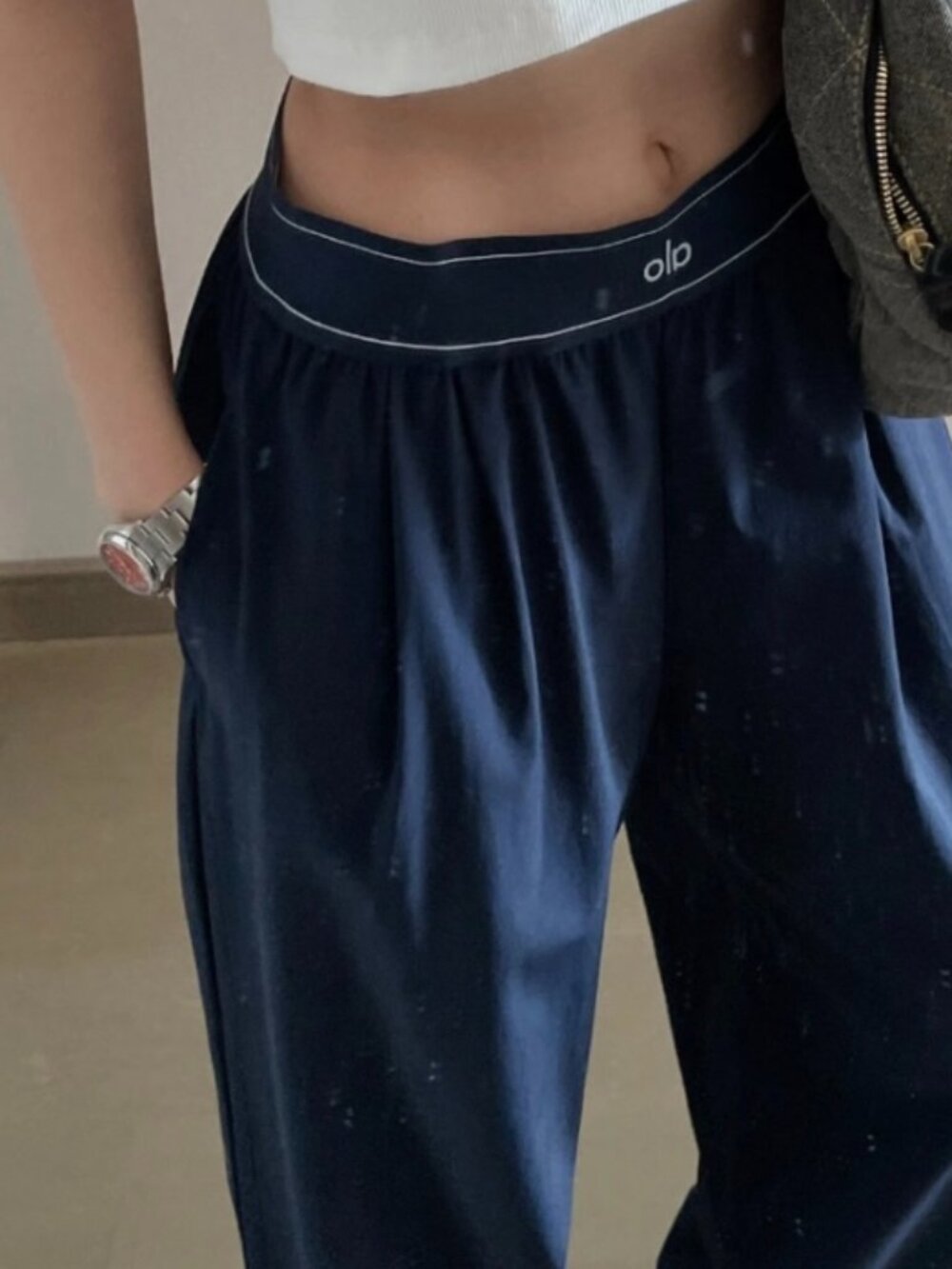 Regular ALO Yoga Suit Up Trouser Navy NWT😘💙30" | Wide Leg Pants - Picture 8 of 9